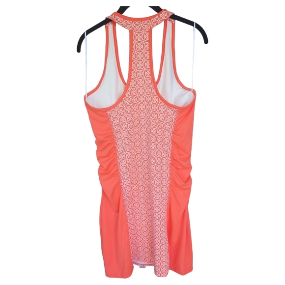 LOLA by AFG Athletic Sporty Racer Back Tank Mini Dress Coral Orange Large NWT - Picture 5 of 13